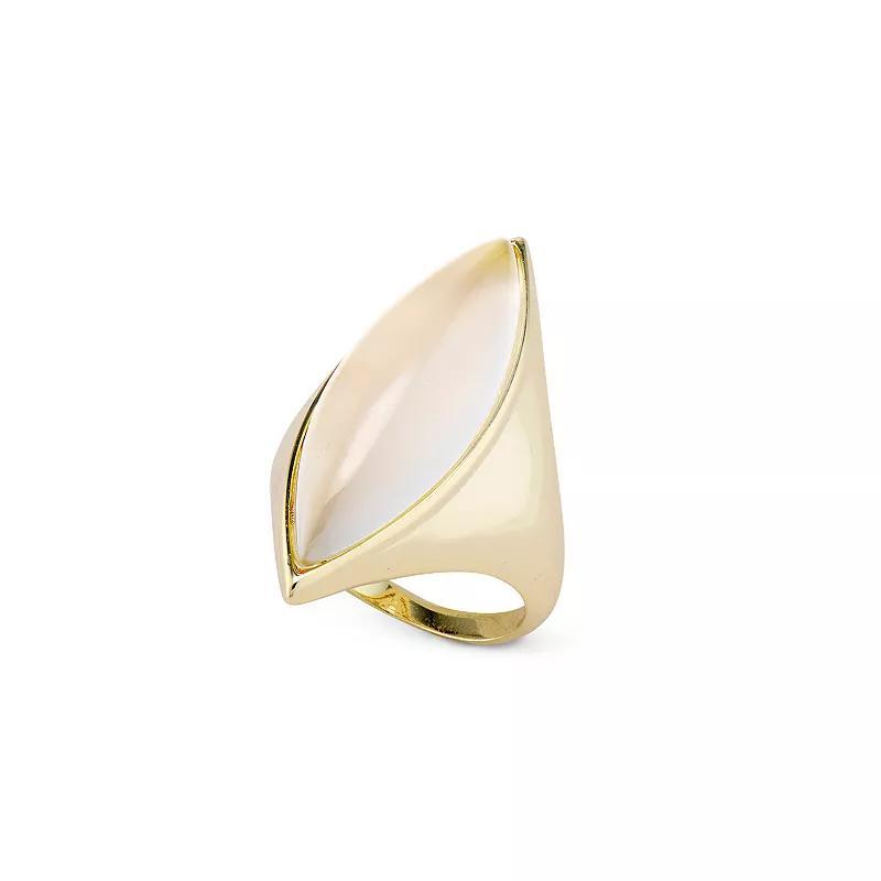 House of Frosted 14k Gold Over Sterling Silver Chalcedony Future Ring, Womens Gold Tone Product Image