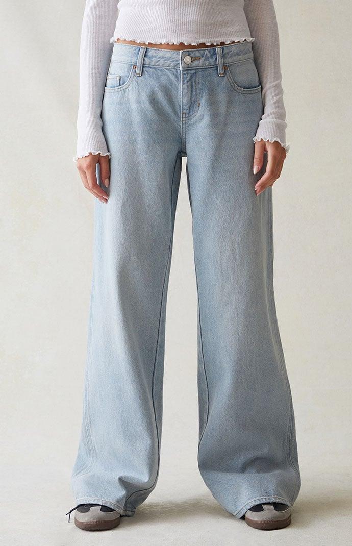 PacSun Womens Eco Light Indigo Low Rise Baggy Jeans Product Image