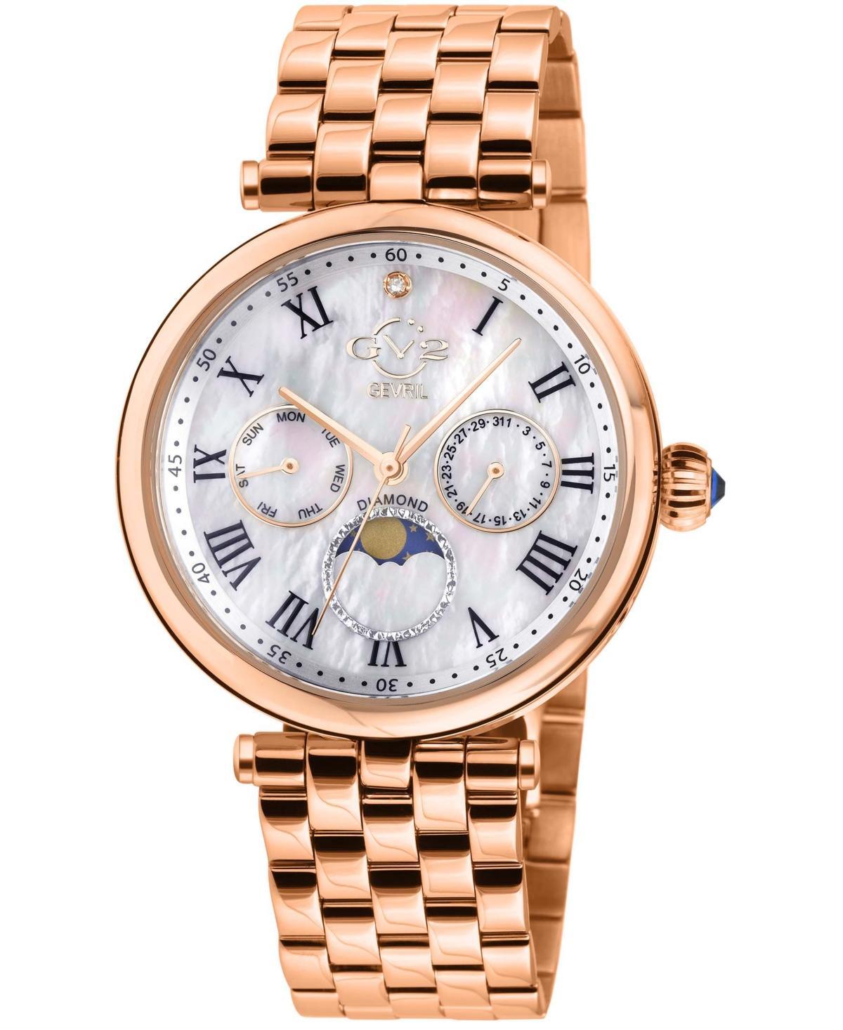 GV2 by Gevril Womens Florence Rose Gold Stainless Steel Watch 36mm Product Image