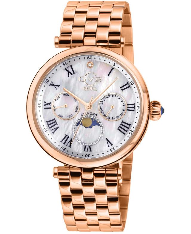 GV2 by Gevril Womens Florence Swiss Quartz Gold-Tone Stainless Steel Watch 36mm - Gold Product Image