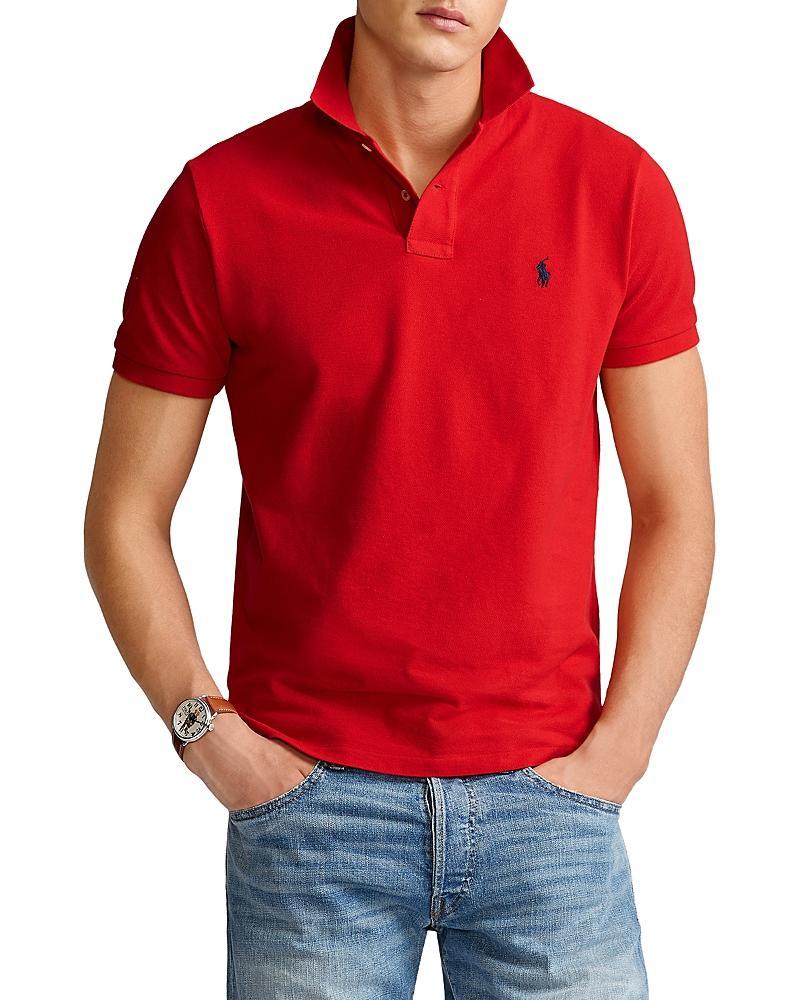 Mens Custom Slim-Fit Cotton Mesh Polo Product Image