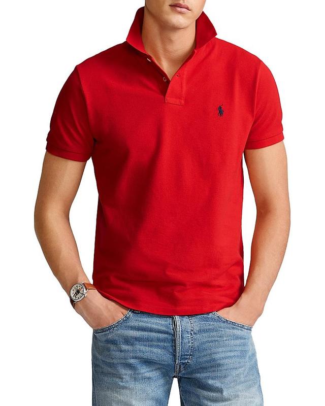 Custom Slim Fit Printed Mesh Polo Shirt In Luxury Tan Product Image