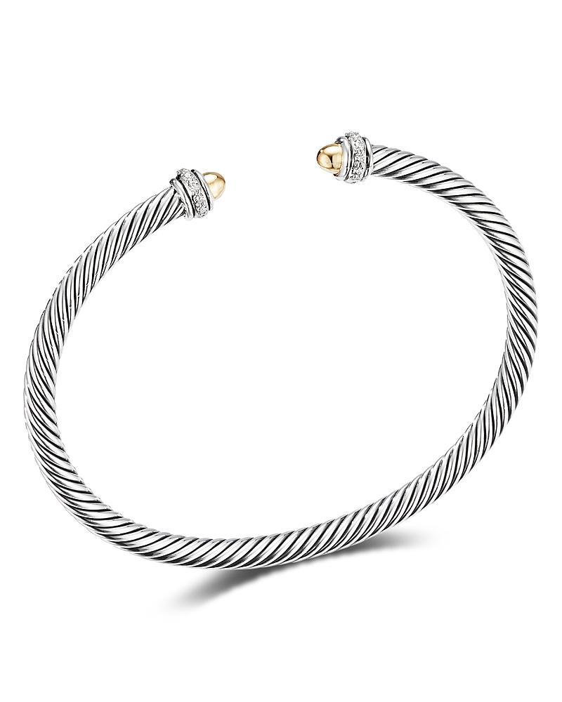 Womens Cable Classics Color Bracelet with 18K Yellow Gold Domes and Pav Diamonds Product Image