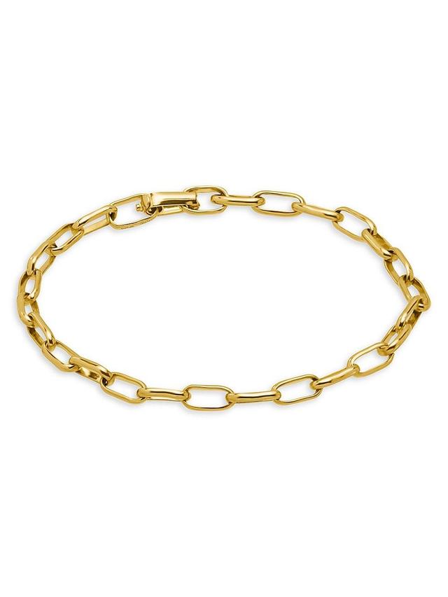 Mens Thin Media Links 18K Yellow Gold Bracelet Product Image