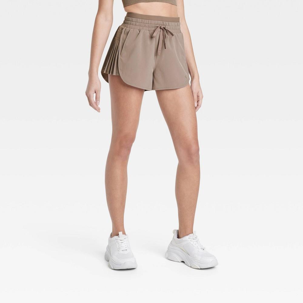 Womens High-Rise Pleated Side Shorts 2.5 - JoyLab Taupe XL Product Image