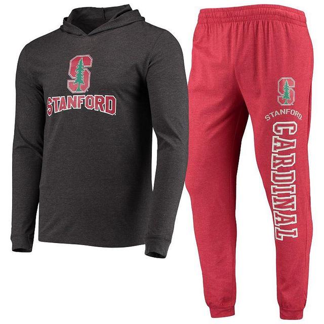 Mens Concepts Sport Cardinal/Charcoal Stanford Cardinal Meter Long Sleeve Hoodie T-Shirt & Jogger Pants Sleep Set Product Image