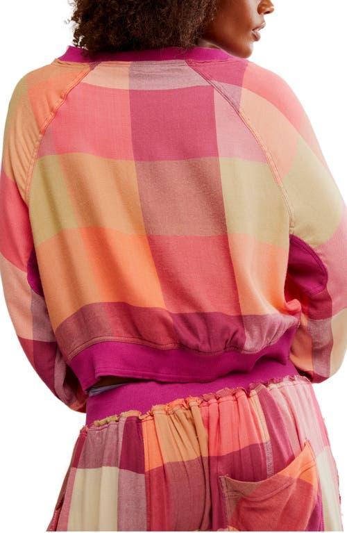 FREE PEOPLE Sugar Cookie Flannel Pajama Sweatshirt In Pink Product Image