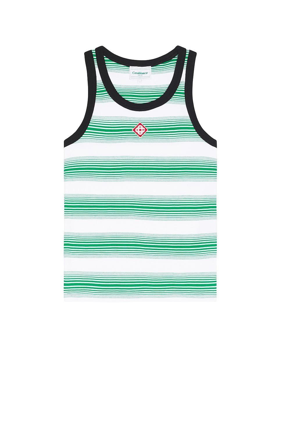 Casablanca Logo Stripe Ringer Tank in Multi Product Image