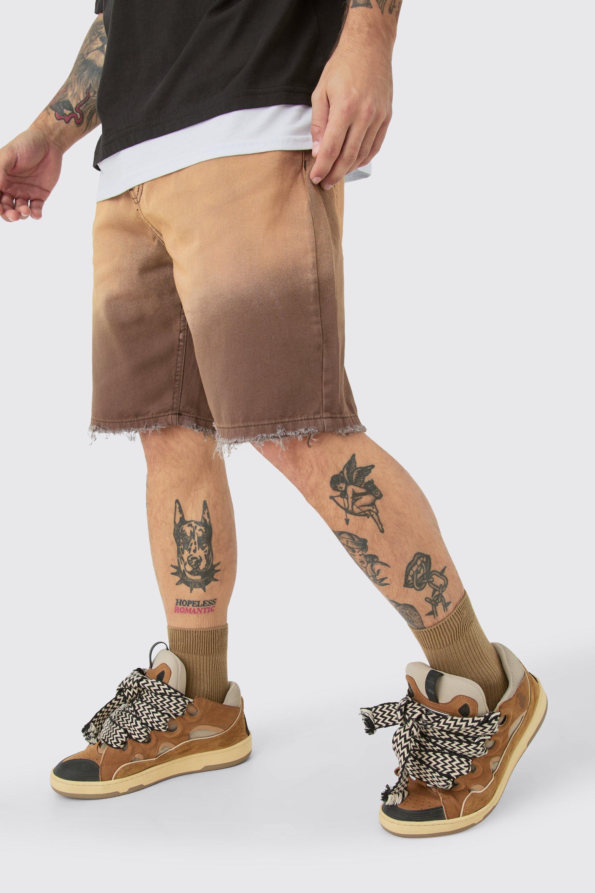 Fixed Waist Relaxed Raw Hem Washed Short | boohooMAN USA Product Image