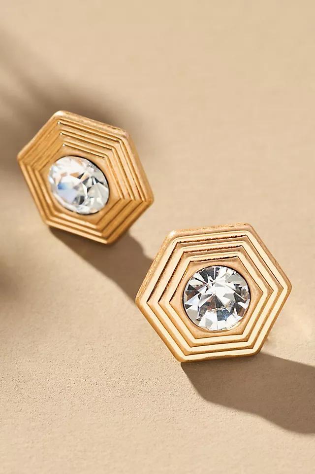 Crystal Hexagons Post Earrings Product Image