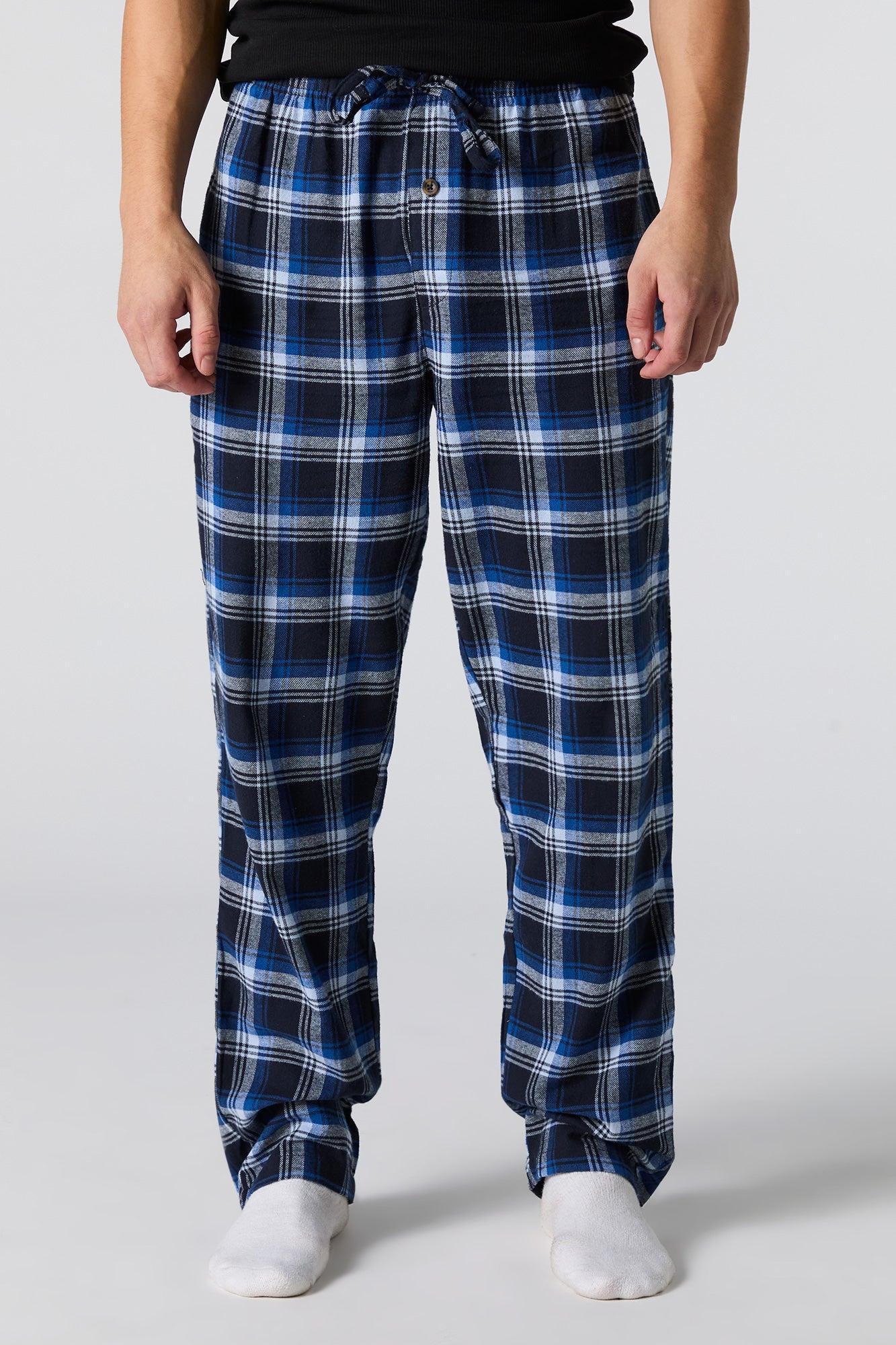 Plaid Flannel Pajama Bottom Male Product Image