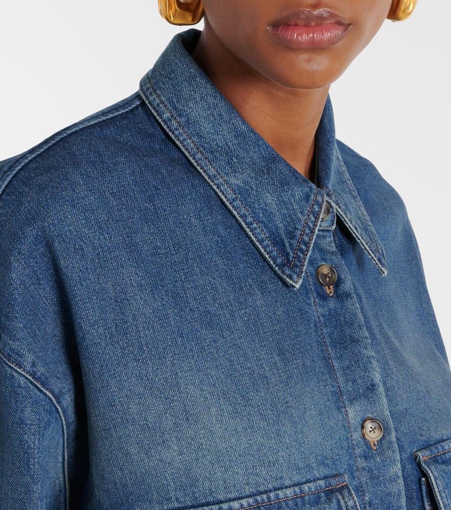 KHAITE Mahsha Denim Button-front Top In Stinson Product Image