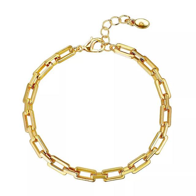 Emberly Gold Tone Rectangular Link Bracelet, Womens, None Product Image