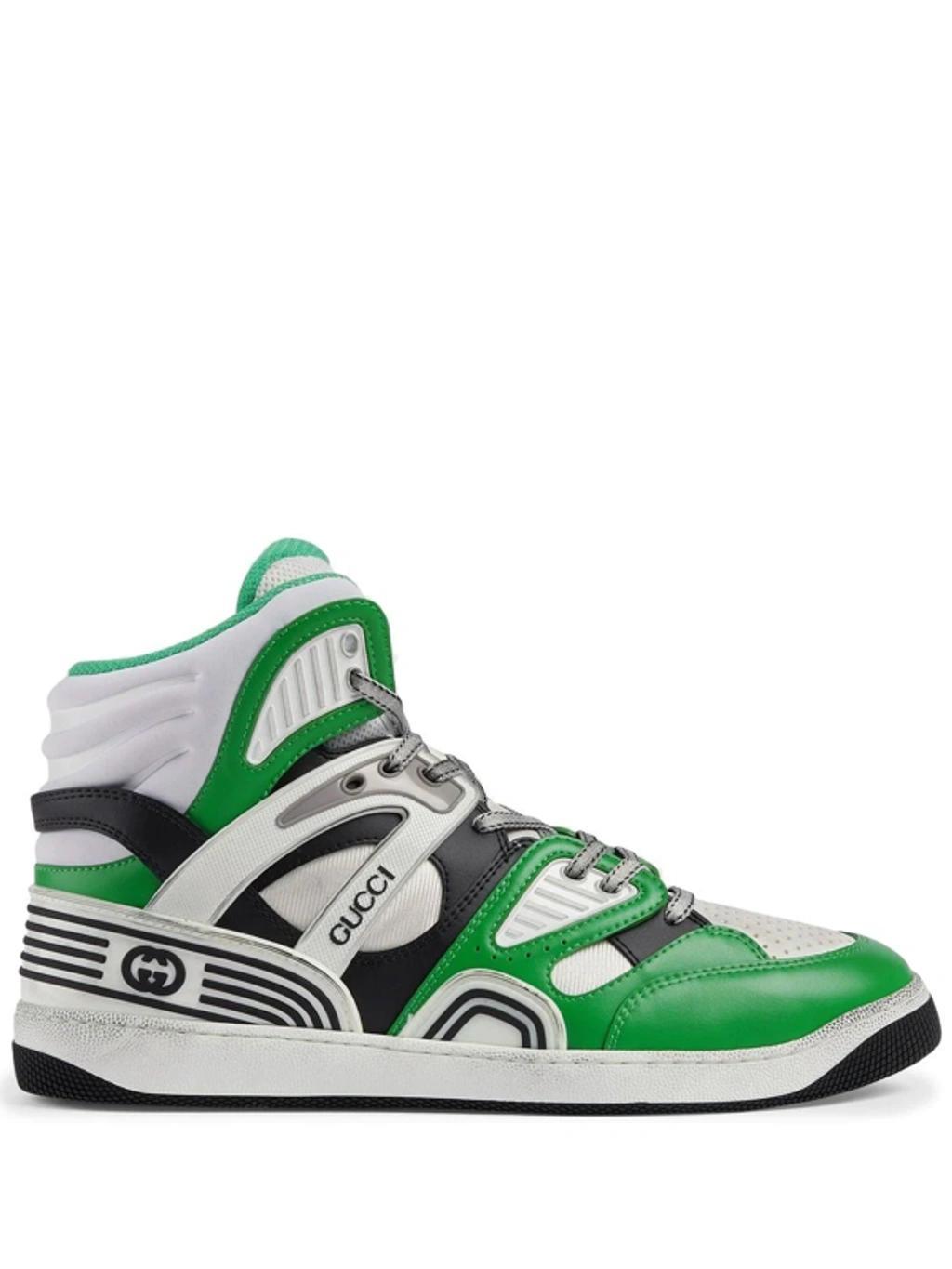 GUCCI Basket Interlocking G Sneakers In Green Product Image