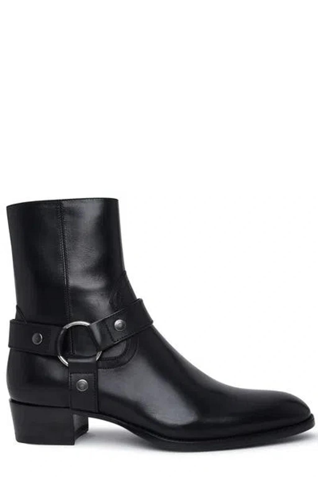 SAINT LAURENT Wyatt Harness Boots In Black product image