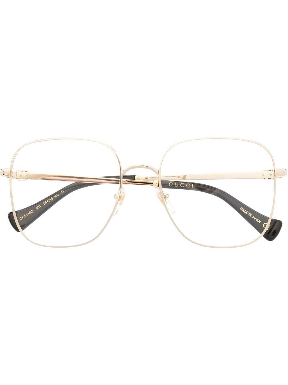 Metallic Oversized-frame Glasses In Gold Product Image