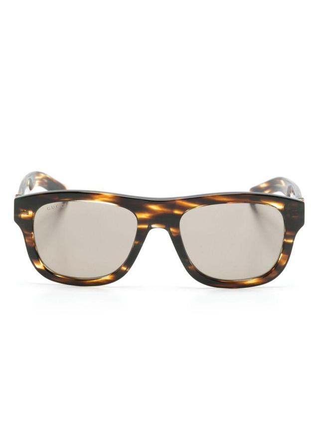 Square-frame Sunglasses In Brown Product Image