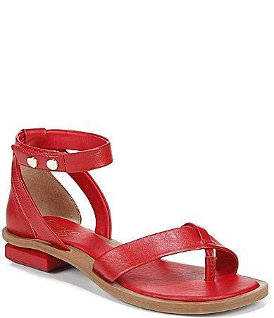 Franco Sarto Parker Leather Ankle Strap Thong Sandals Product Image