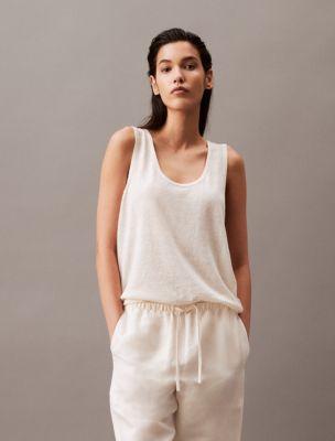 Linen Blend Sweater Tank Top Product Image