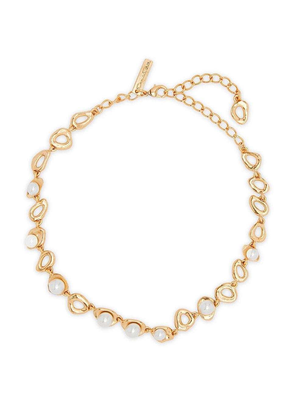 Womens Abstract Pearl Goldtone & Faux-Pearl Necklace Product Image