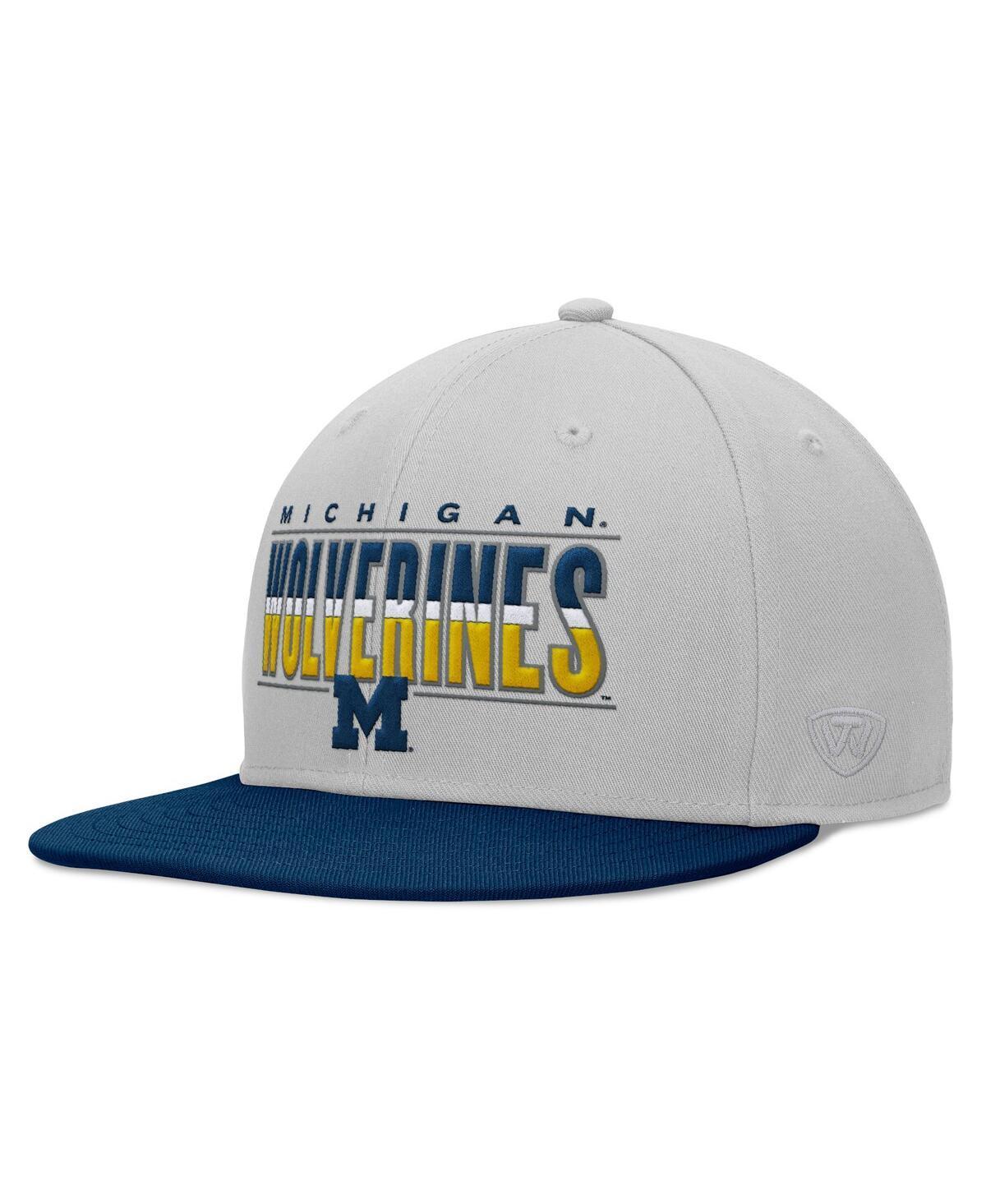 Mens Top of the World Gray Michigan Wolverines Hudson Snapback Hat Product Image