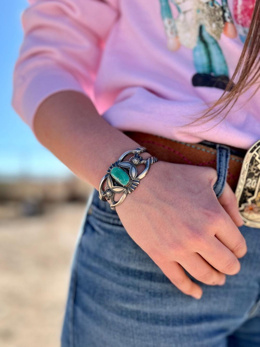 Bly Sterling Silver Navajo Turquoise Cuff Bracelet Product Image