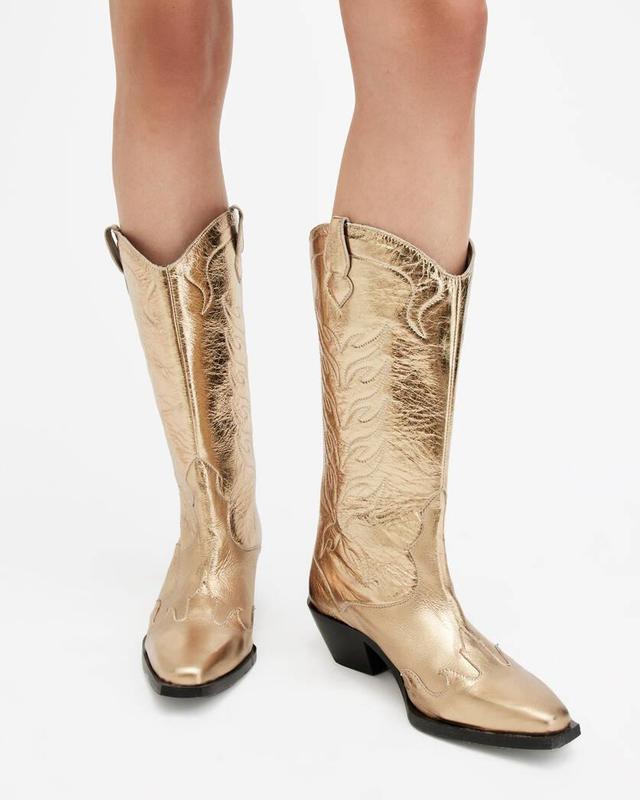 Dolly Western Metallic Leather Boots Product Image