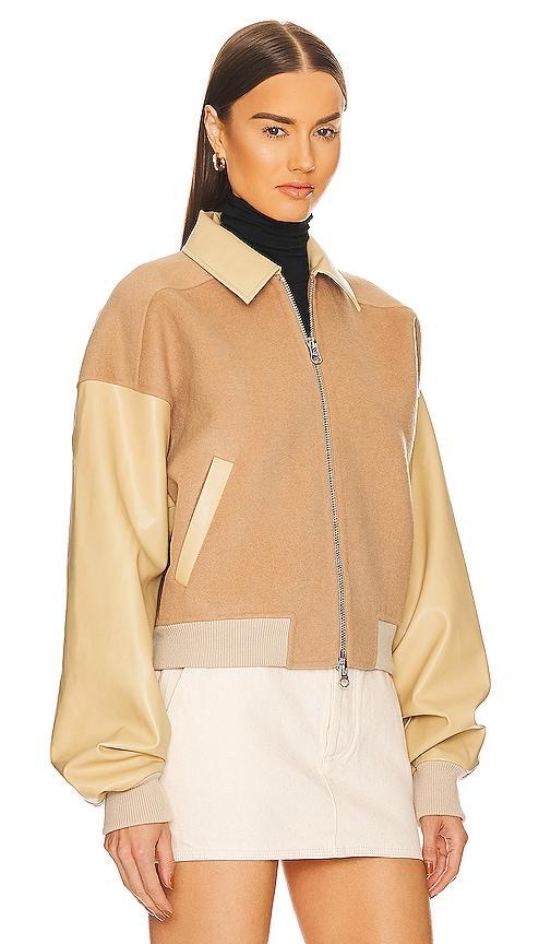 Helsa Faux Leather & Wool Blend Bomber Size L, M, XL, XS. Product Image