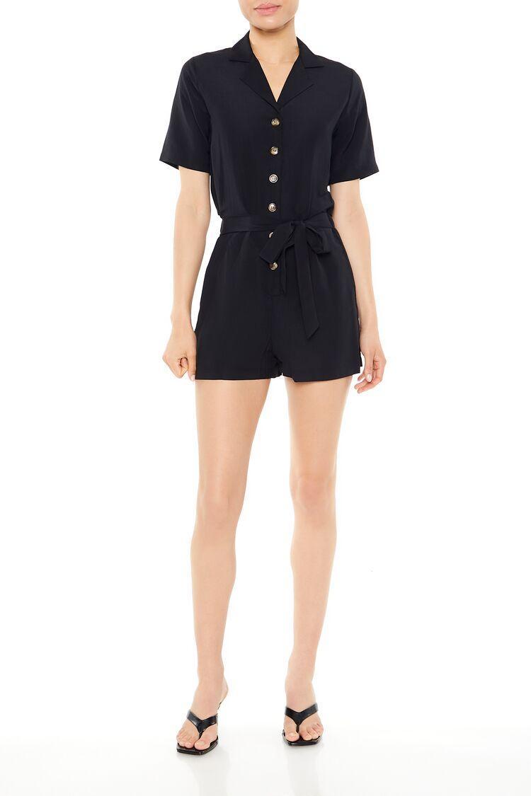 Cutout Tie-Waist Romper | Forever 21 Product Image