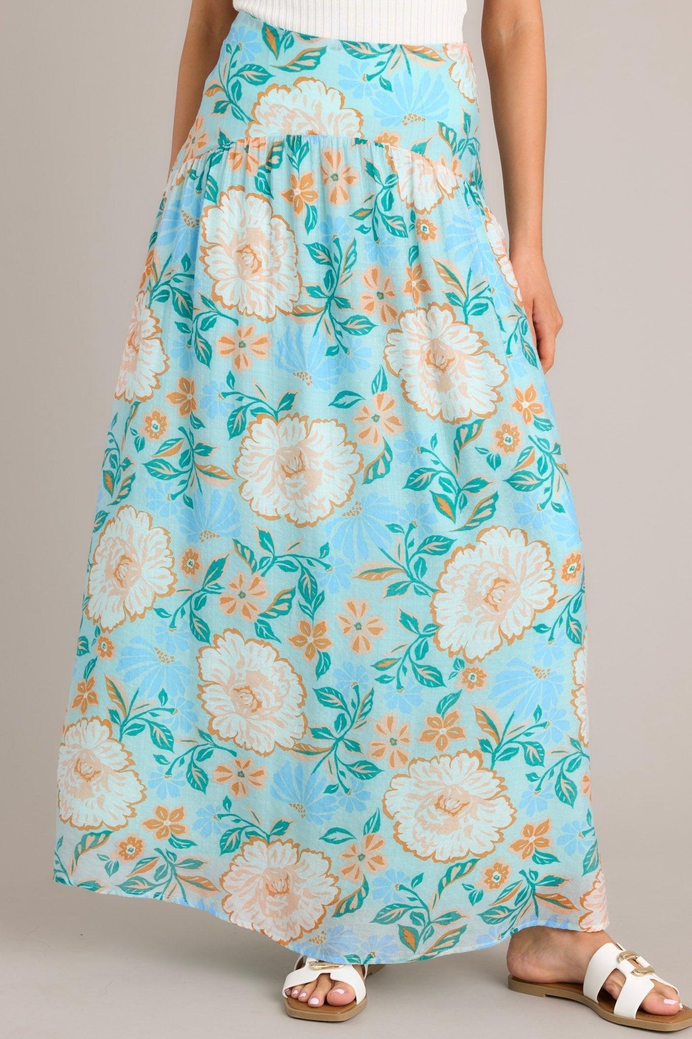 MINKPINK Evelyn Light Blue Maxi Skirt Product Image