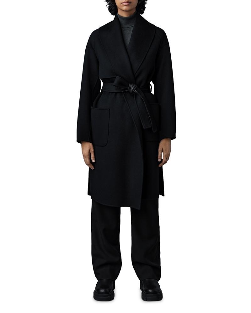 Mackage Thalia Double Face Tie Waist Wool Coat Product Image