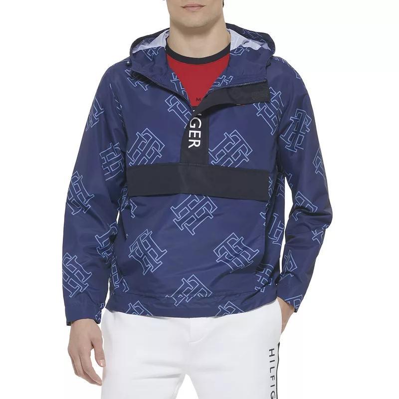 Tommy Hilfiger Mens Half Zip Hooded Jacket - Navy Product Image