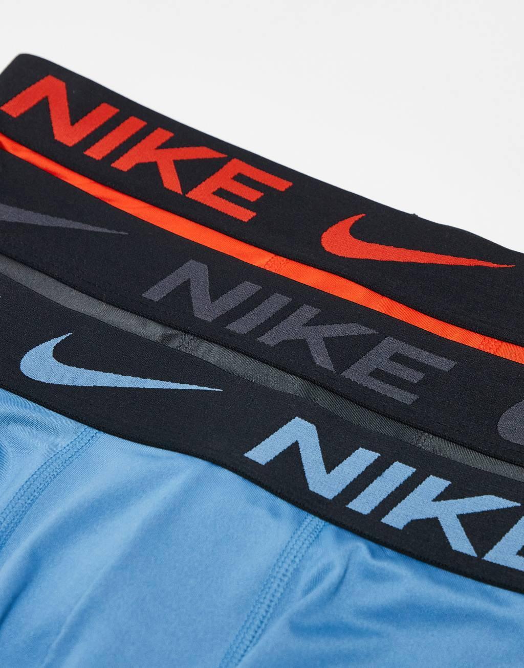 Nike Essential Microfiber 3 pack boxer brief in orange/blue/gray Product Image