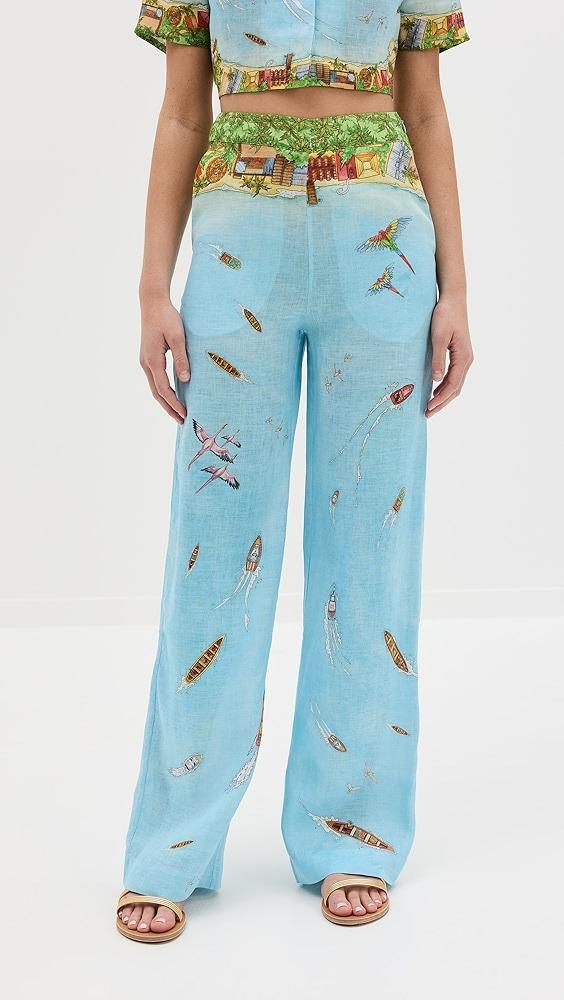 Casablanca Printed Straight Leg Trousers | Shopbop Product Image