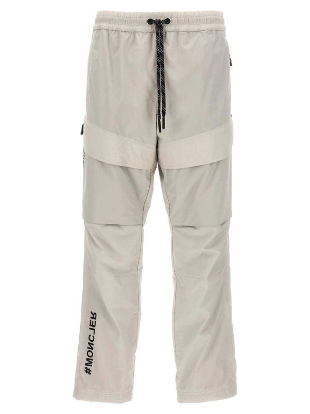 MONCLER Logo Print Pants Gray Product Image