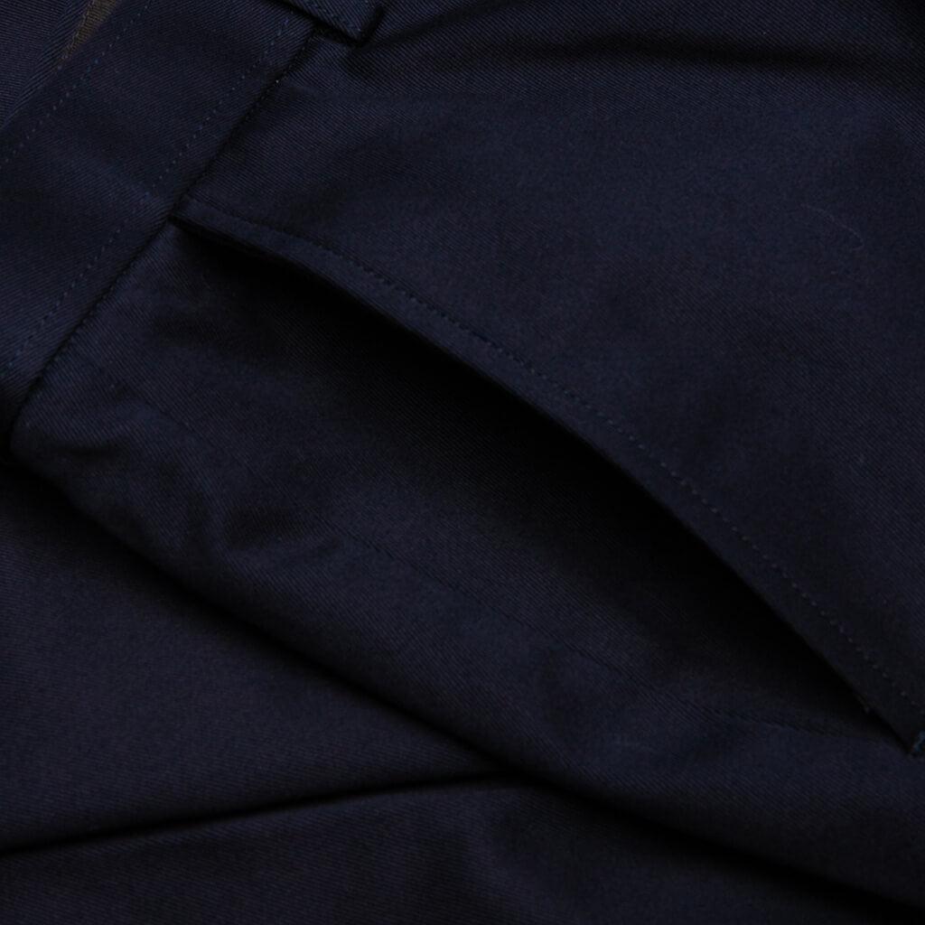 Belt Loop Straight Leg w/ Silk 4 Bar Trouser - Navy Male Product Image