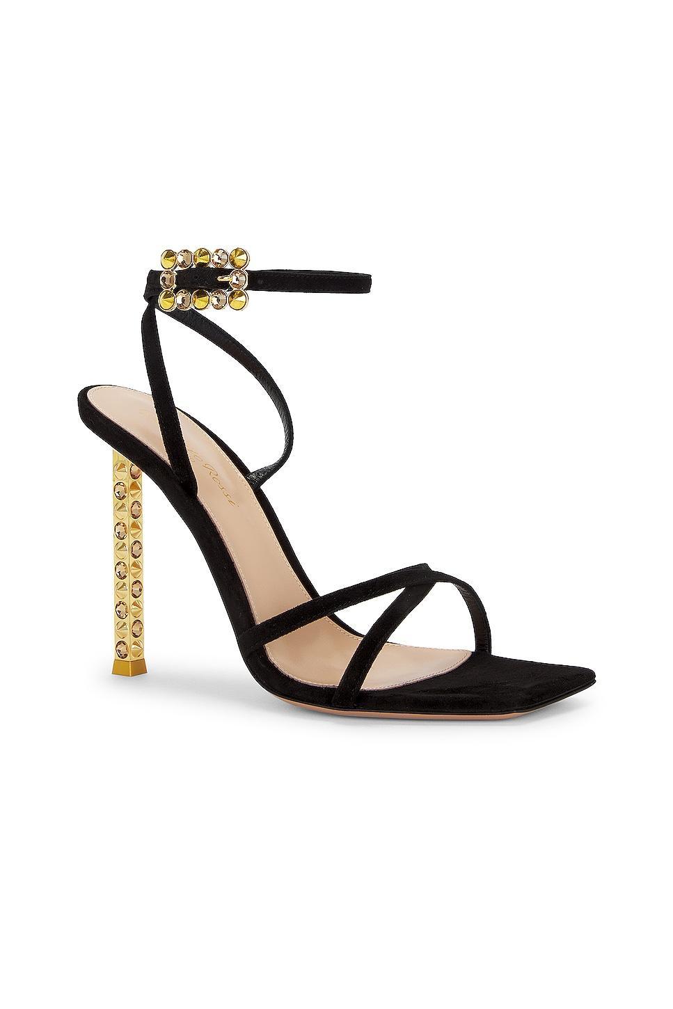 Gianvito Rossi Ankle Strap Sandal Black. (also in 40). Product Image