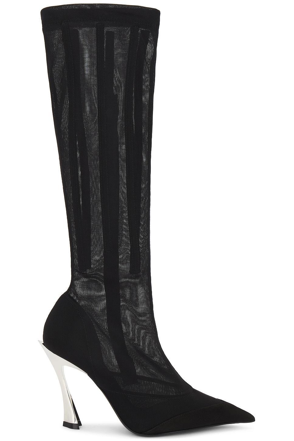 MUGLER Knee High Boot In Black Product Image