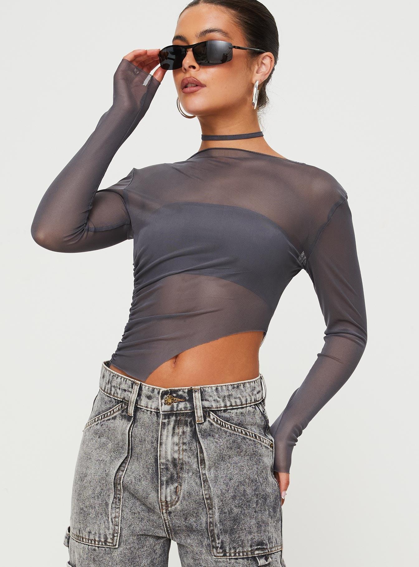 Marier Long Sleeve Top Slate Product Image