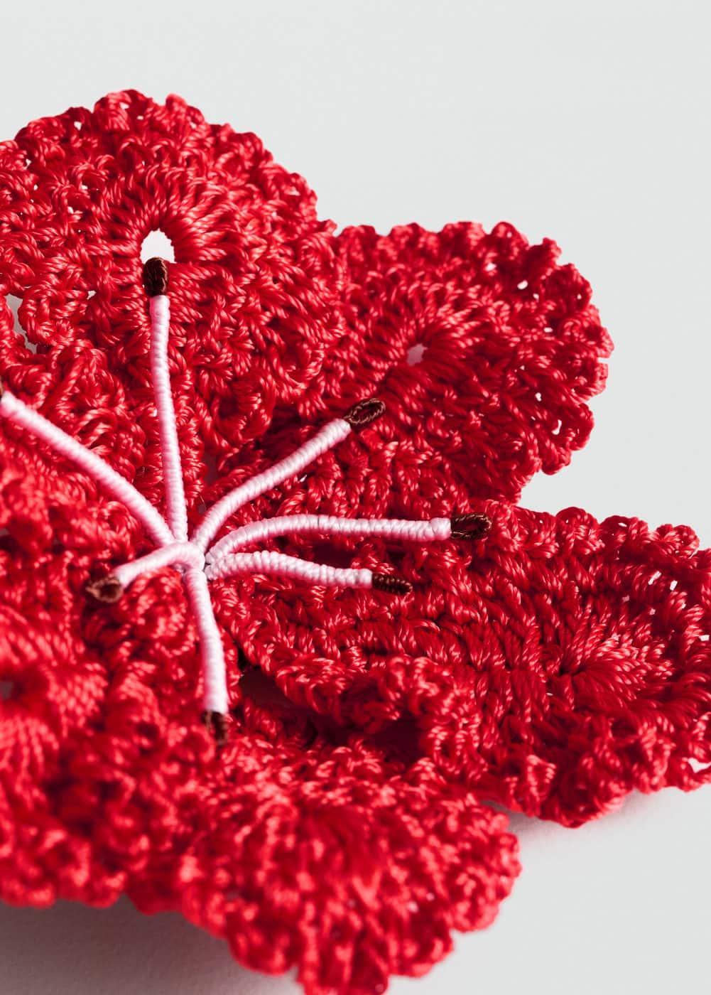 MANGO - Crochet flower brooch - One size - Women Product Image