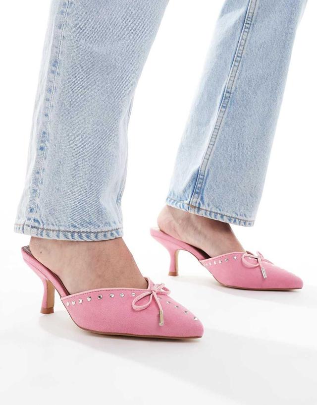 RAID Mimi kitten heel mules in pink  Product Image