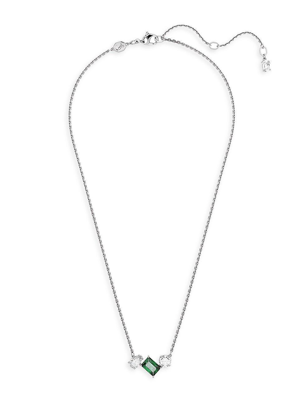 Womens Mesmera Rhodium-Plated & Crystal Mixed-Cut Pendant Necklace Product Image