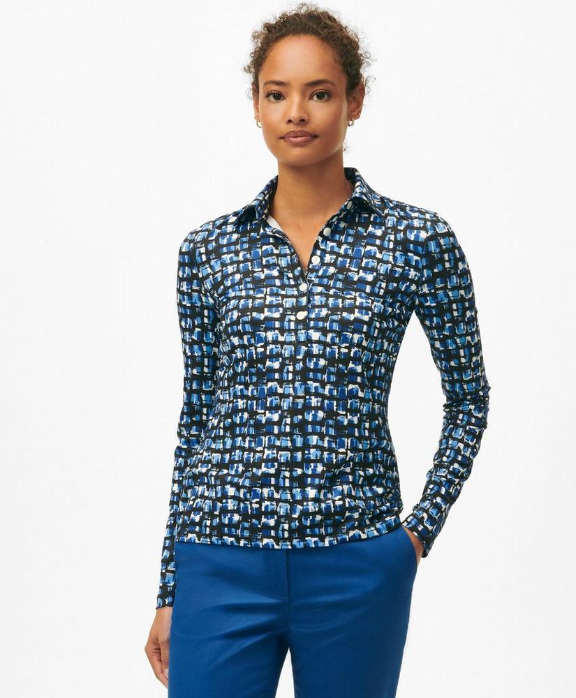 Long Sleeve Patterned Polo Product Image