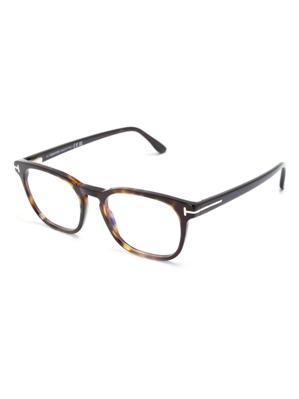 Blue Block Square-frame Glasses In Braun Product Image