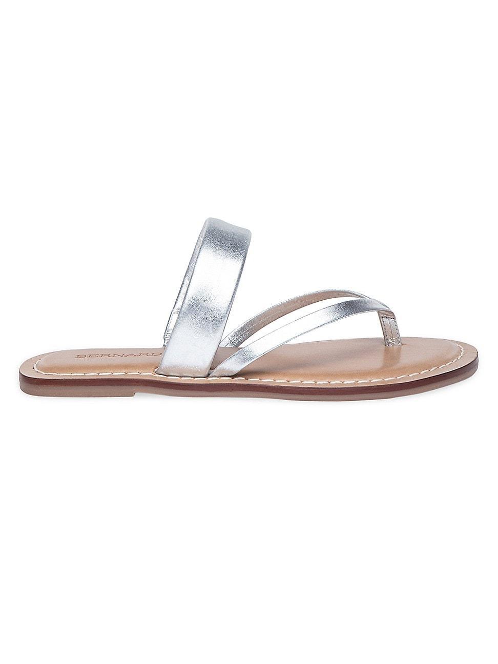 Womens Leia Metallic Leather Thong Sandals Product Image