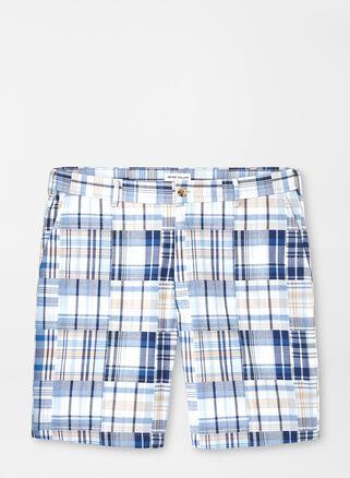 Peter Millar Mens Cabana Madras Cotton Short | Color: Navy | Size: 44 Product Image