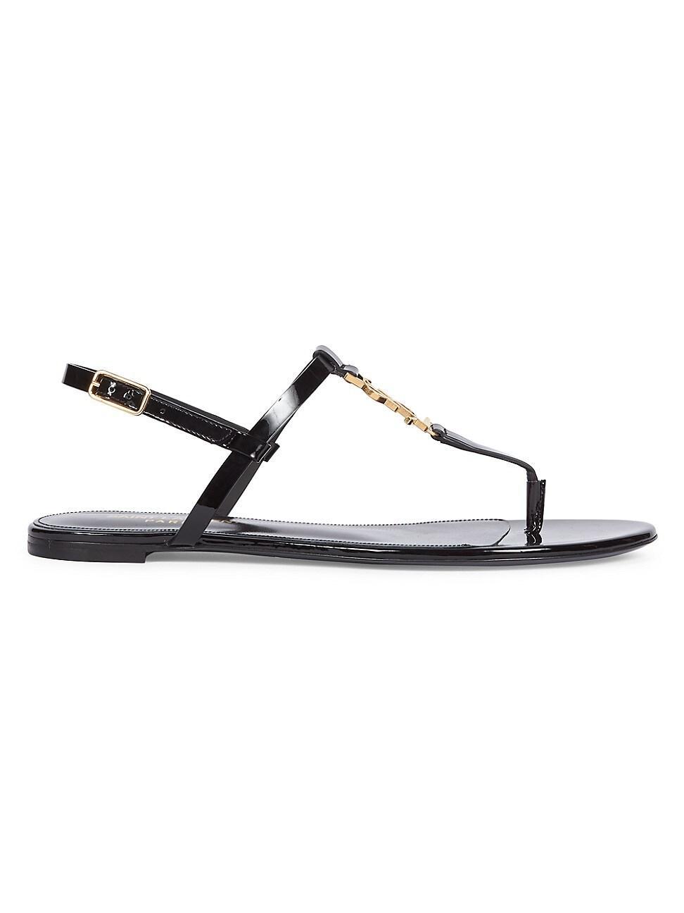 Womens Cassandra Patent Leather Slingback Thong Sandals Product Image