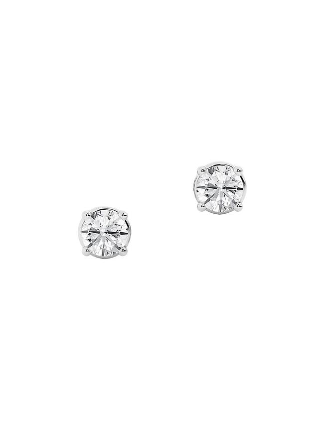 Womens 14K White Gold & 0.5 TCW Lab-Grown Diamond Stud Earrings Product Image