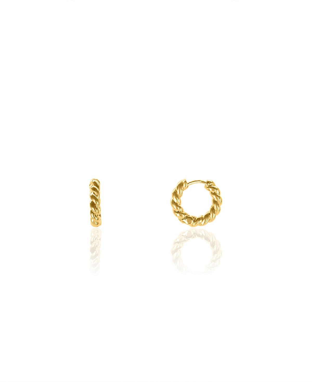 Oma The Label Womens Lucy Huggies 18K Gold Plated Brass Earrings Product Image