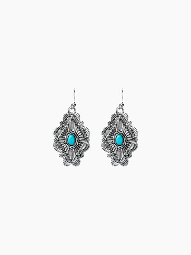 TURQUOISE RHOMBUS EARRINGS Product Image